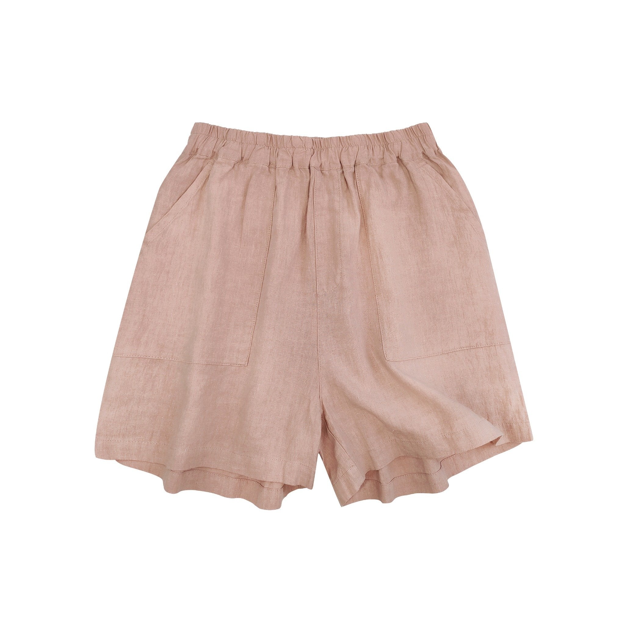 Women’s Casual High Waist Cotton Linen Shorts – Loose Fit Summer Shorts with Large Pockets